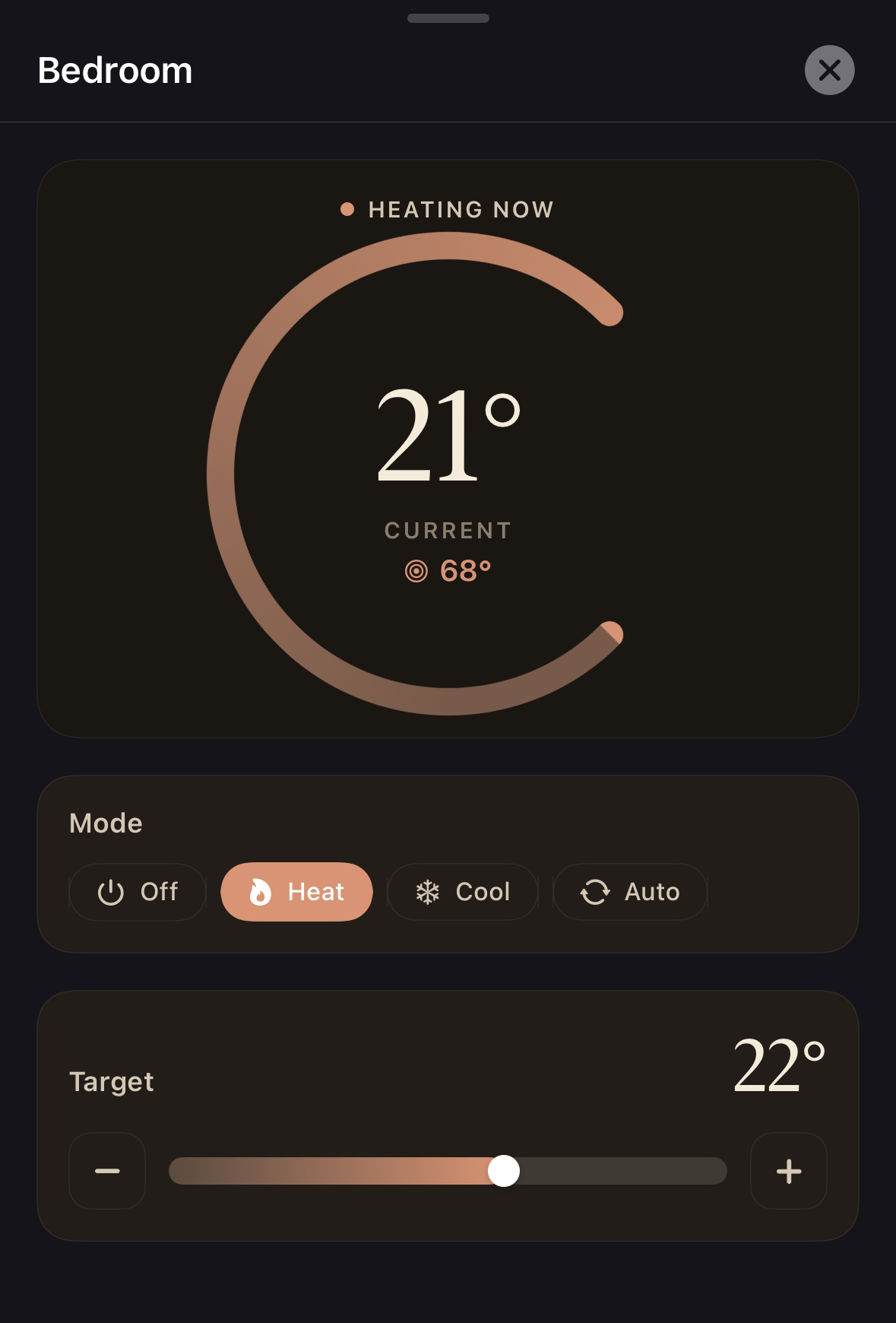 Climate drawer screenshot